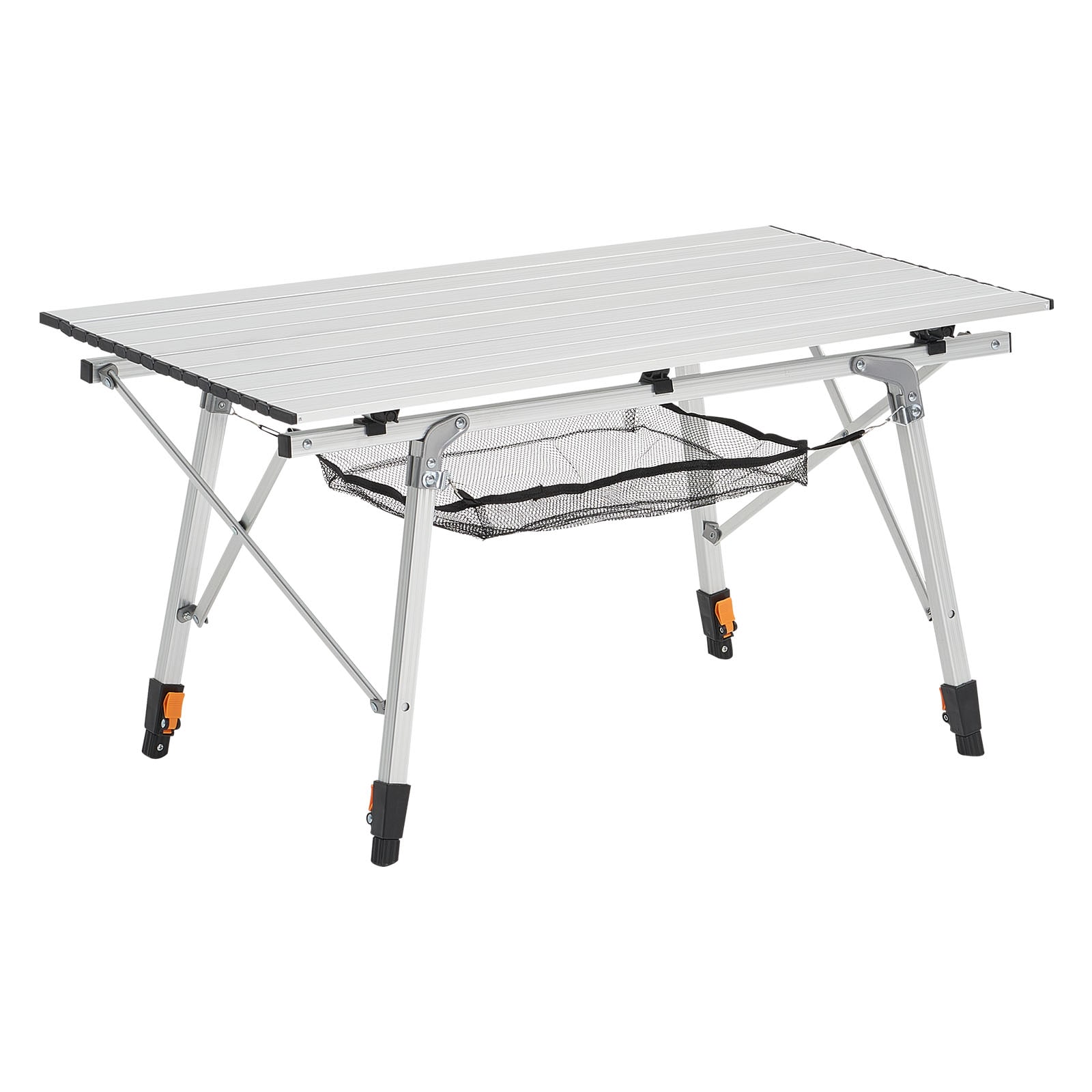 Folding Portable Camping Table Aluminum Outdoor Picnic Roll Up Table Mesh Layer_voghion.com